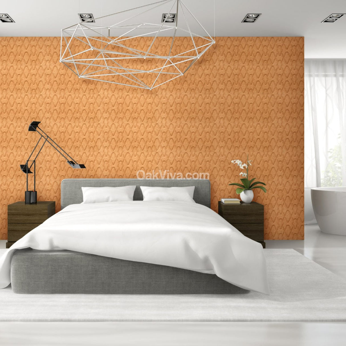 Rumba - 3D Cork Wall Tiles in Natural Color