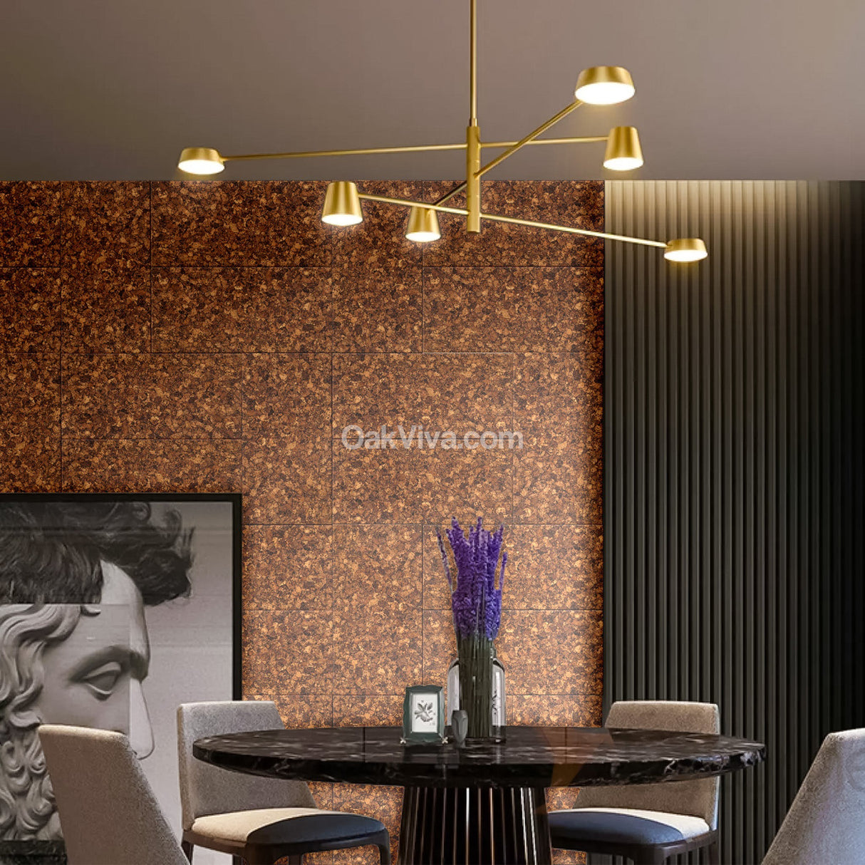 Rustic Walnut - Dark Cork Wall Panels