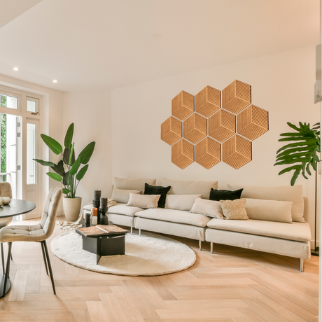 Stripe Rhombus Cork Tiles - 6 Tiles Box