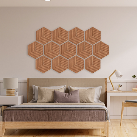 Stripe Rhombus Cork Tiles - 6 Tiles Box