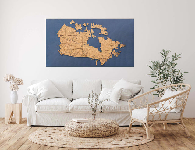 Canada 3D Cork Travel Map | 44" x 24"-0