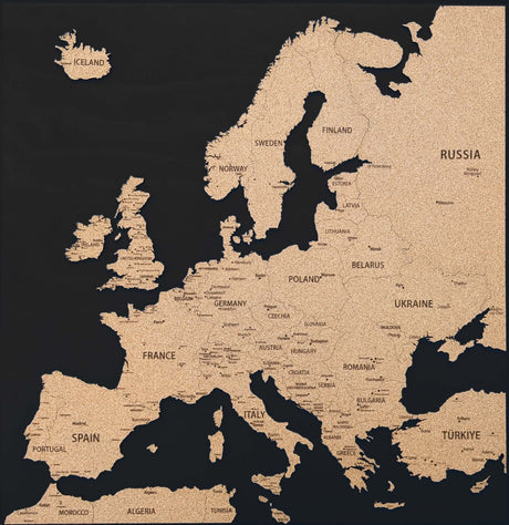 Europe 3D Cork Push Pin Map | Labelled | 36" x 36"-5